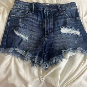 Just USA Blue Distressed Jean Shorts